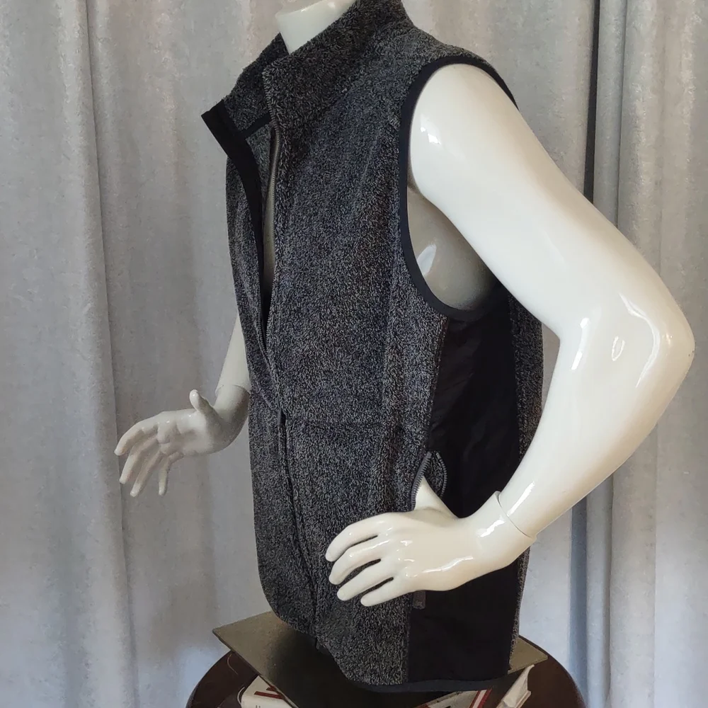 Tommy Bahama Cascade Fleece sleeveless VEST gray coal full zip Pockets Mens S - Picture 4 of 8